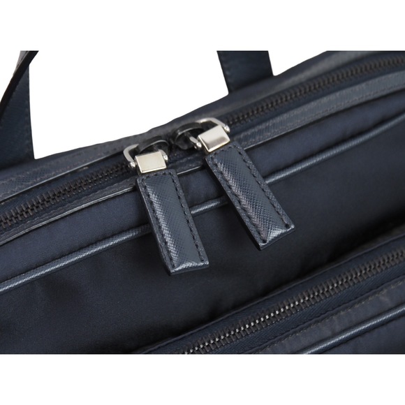 Prada Rucksack Logo Leather Navy Silver - Picture 4 of 8